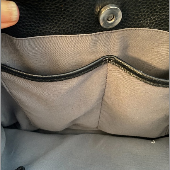 PERLINA Black Pebbled Leather Studded Tote Bag  (OS) - Picture 6 of 9